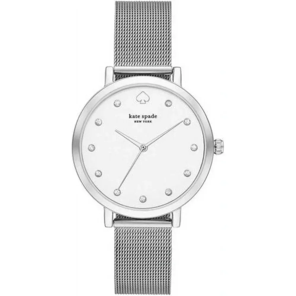 Kate Spade Silver Crystal Mesh Watch KSW1490 Womens metro quartz stainless steel